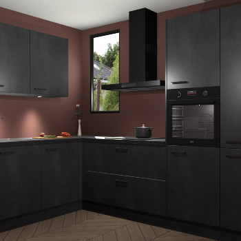 Beton Zwarte keuken Buenos Aires 105233