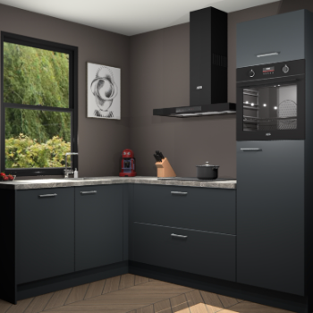 Onyxgrijze keuken Kinshasa 103026