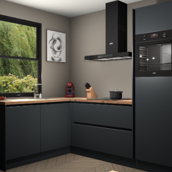 Onyxgrijze greeploze keuken Kinshasa 103182