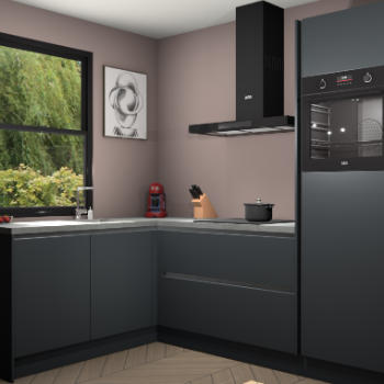 Onyxgrijze greeploze keuken Kinshasa 103185