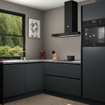 Onyxgrijze greeploze keuken Kinshasa 103188