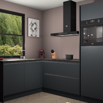 Onyxgrijze greeploze keuken Kinshasa 103191