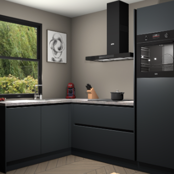 Onyxgrijze greeploze keuken Kinshasa 103252