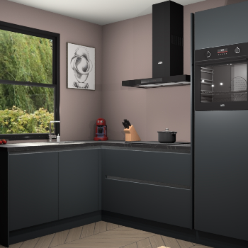 Onyxgrijze greeploze keuken Kinshasa 103255