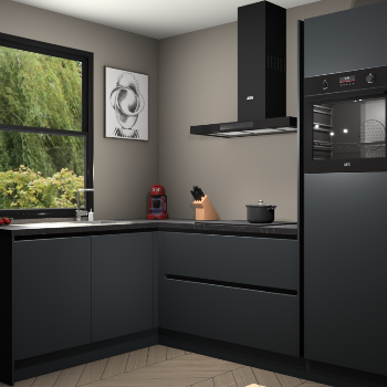 Onyxgrijze greeploze keuken Kinshasa 103258