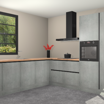 Beton Parelgrijs greeploze keuken Porto 104550