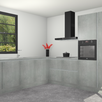 Beton Parelgrijs greeploze keuken Porto 104555