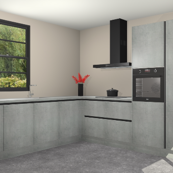 Beton Parelgrijs greeploze keuken Porto 104558