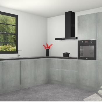 Beton Parelgrijs greeploze keuken Porto 104560