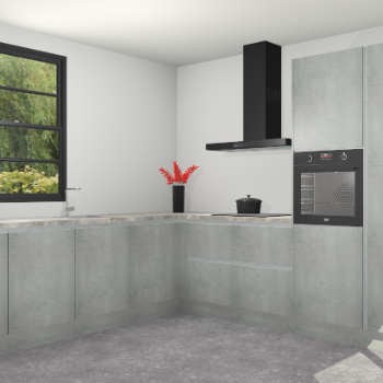 Beton Parelgrijs greeploze keuken Porto 104566