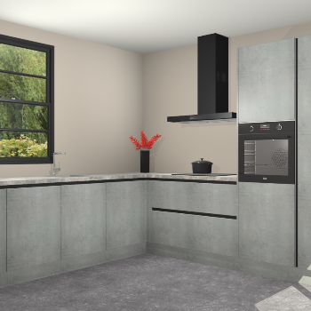 Beton Parelgrijs greeploze keuken Porto 104569