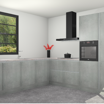 Beton Parelgrijs greeploze keuken Porto 104572