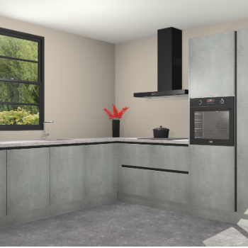 Beton Parelgrijs greeploze keuken Porto 104575