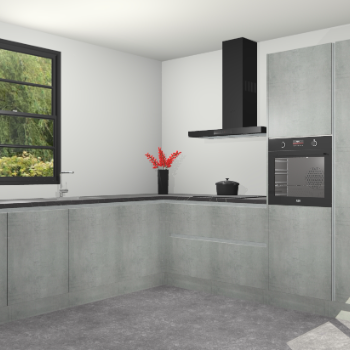 Beton Parelgrijs greeploze keuken Porto 104578