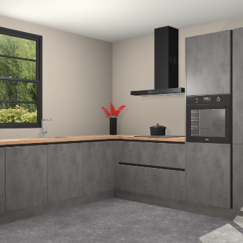Beton Antraciet greeploze keuken Porto 104642