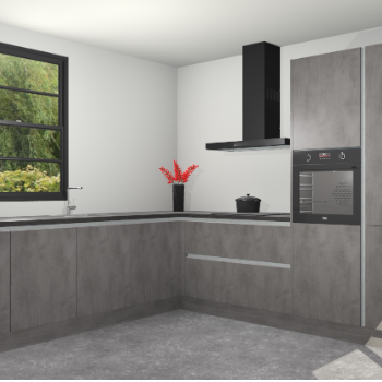 Beton Antraciet greeploze keuken Porto 104663