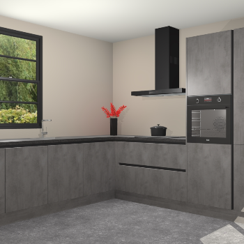 Beton Antraciet greeploze keuken Porto 104666