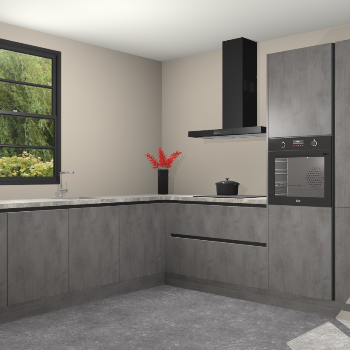 Beton Antraciet greeploze keuken Porto 104672