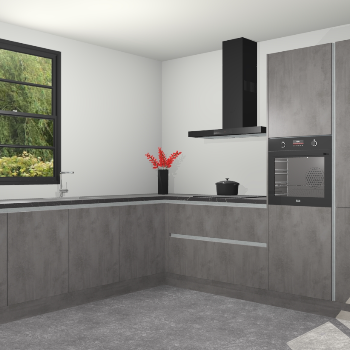 Beton Antraciet greeploze keuken Porto 104681