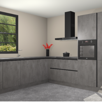 Beton Antraciet greeploze keuken Porto 104684