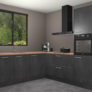 Beton Zwarte keuken Porto 104974