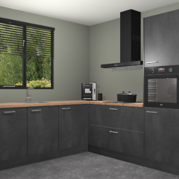 Beton Zwarte keuken Porto 104975