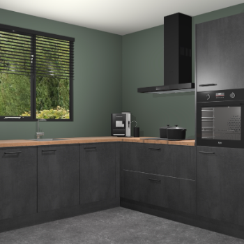 Beton Zwarte keuken Porto 104977