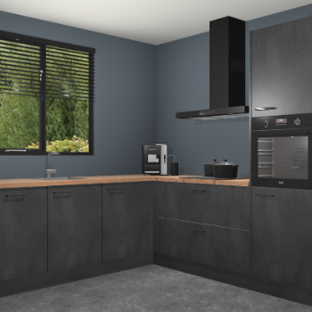 Beton Zwarte keuken Porto 104978