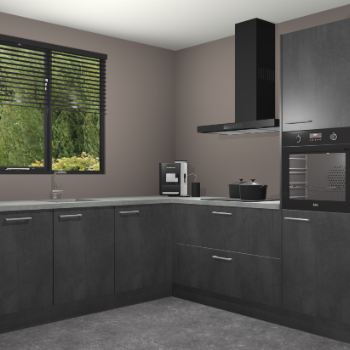 Beton Zwarte keuken Porto 104986