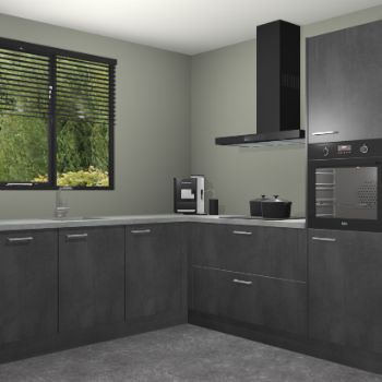 Beton Zwarte keuken Porto 104987