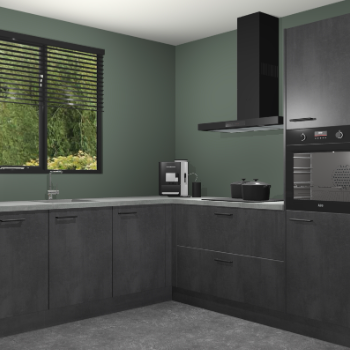 Beton Zwarte keuken Porto 104989