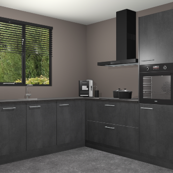 Beton Zwarte keuken Porto 104992