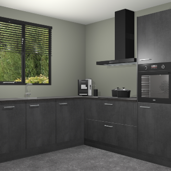 Beton Zwarte keuken Porto 104993