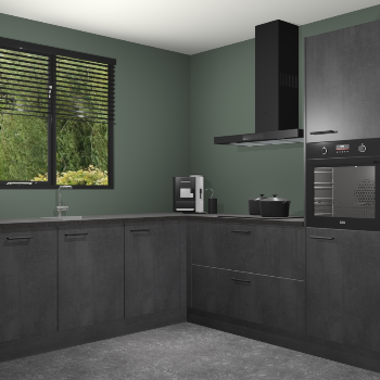 Beton Zwarte keuken Porto 104995