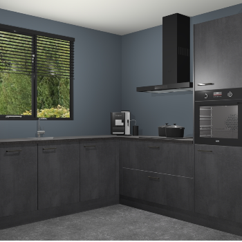 Beton Zwarte keuken Porto 104996