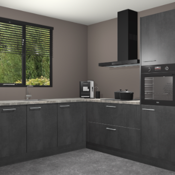 Beton Zwarte keuken Porto 104998