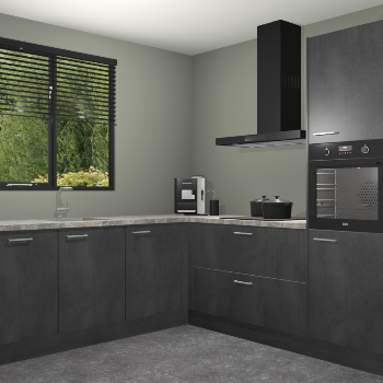 Beton Zwarte keuken Porto 104999