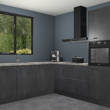 Beton Zwarte keuken Porto 105002