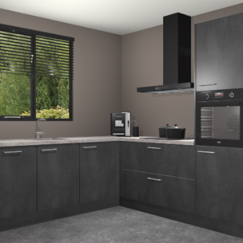 Beton Zwarte keuken Porto 105004