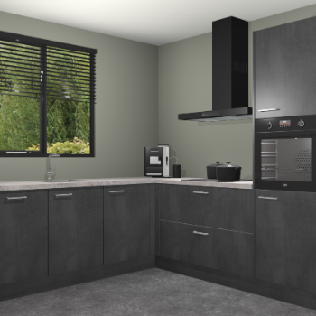 Beton Zwarte keuken Porto 105005