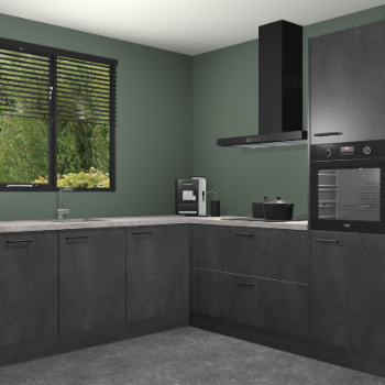 Beton Zwarte keuken Porto 105007