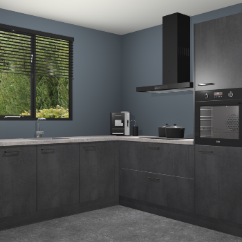 Beton Zwarte keuken Porto 105008