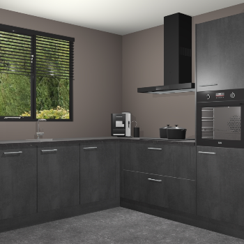 Beton Zwarte keuken Porto 105010