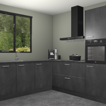 Beton Zwarte keuken Porto 105011