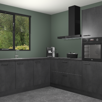 Beton Zwarte keuken Porto 105013