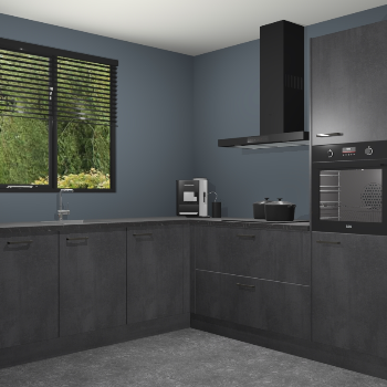 Beton Zwarte keuken Porto 105014