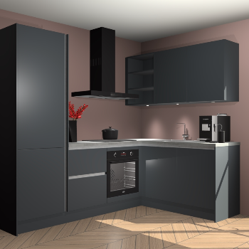 Onyxgrijze greeploze keuken Pilsen 105154