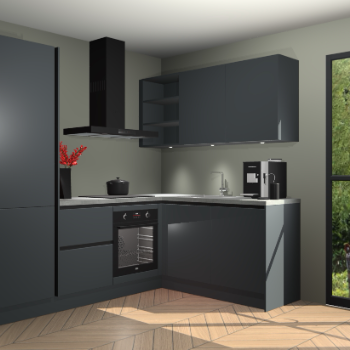 Onyxgrijze greeploze keuken Pilsen 105157