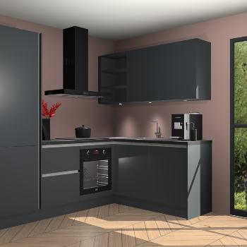 Onyxgrijze greeploze keuken Pilsen 105172