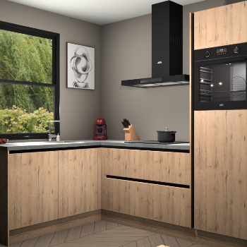 Madera Natuur greeploze keuken Kinshasa 103487